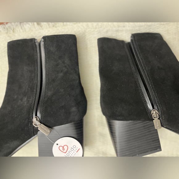 Blondo Scarlette Waterproof Suede Bootie Size 9 Black Preppy Block Heel NWOB - Picture 10 of 16